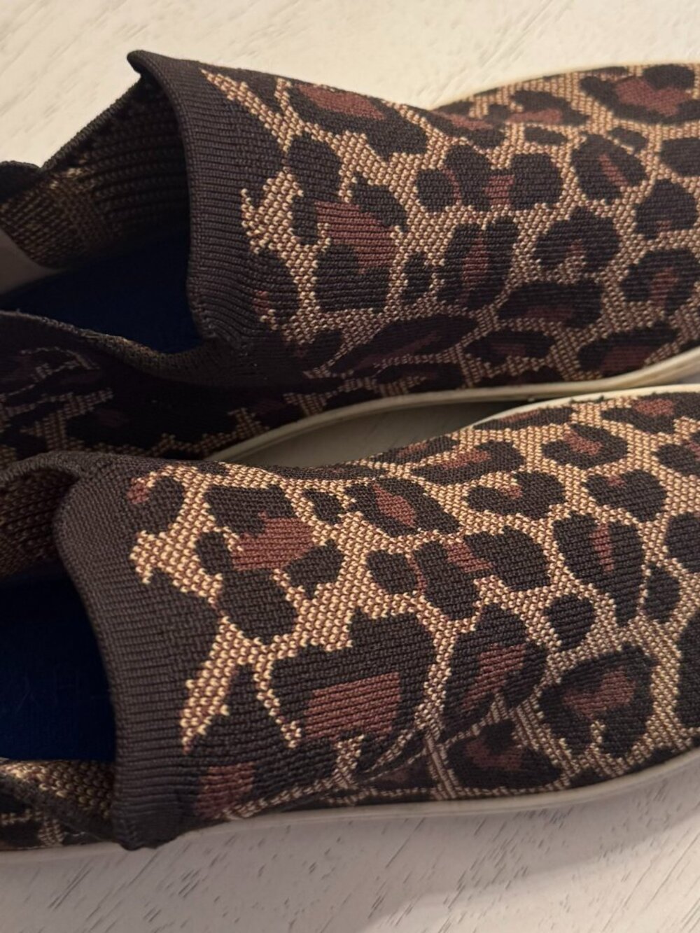 Rothy's The Chelsea Wildcat High Top Knit Sneakers Leopard Print size 10 - Picture 2 of 6